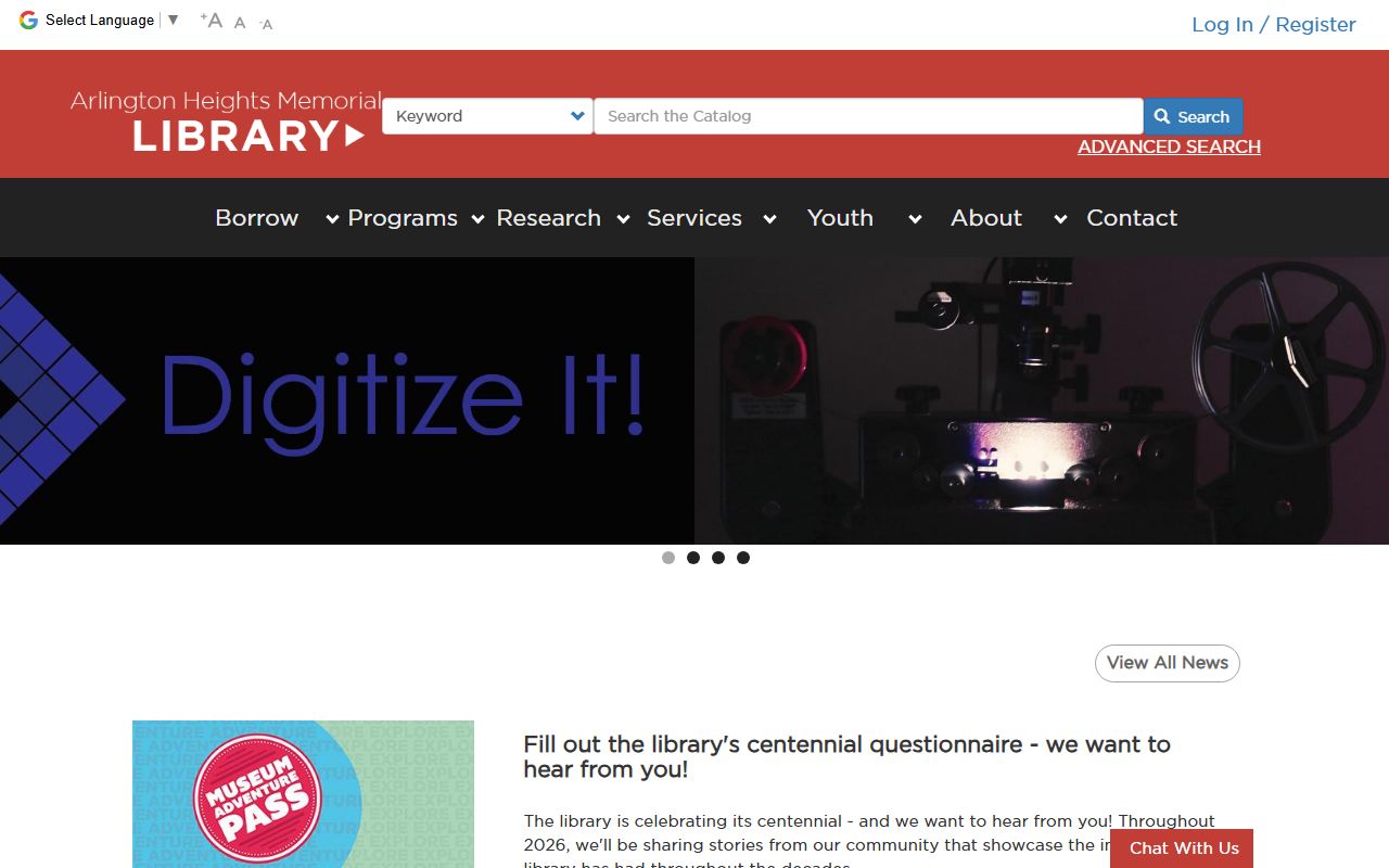 Arlington Heights Memorial Library Kathrine Shackley Room for genealogy research