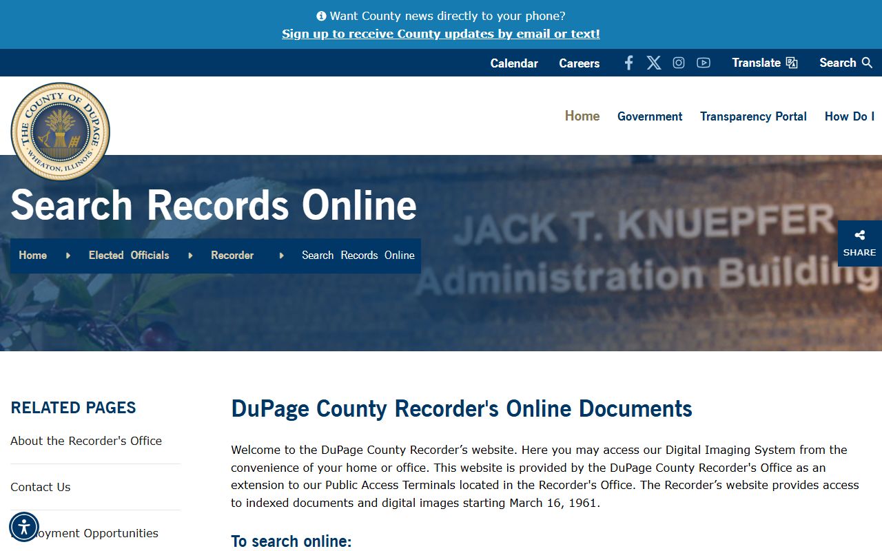 DuPage County land records search for genealogy research